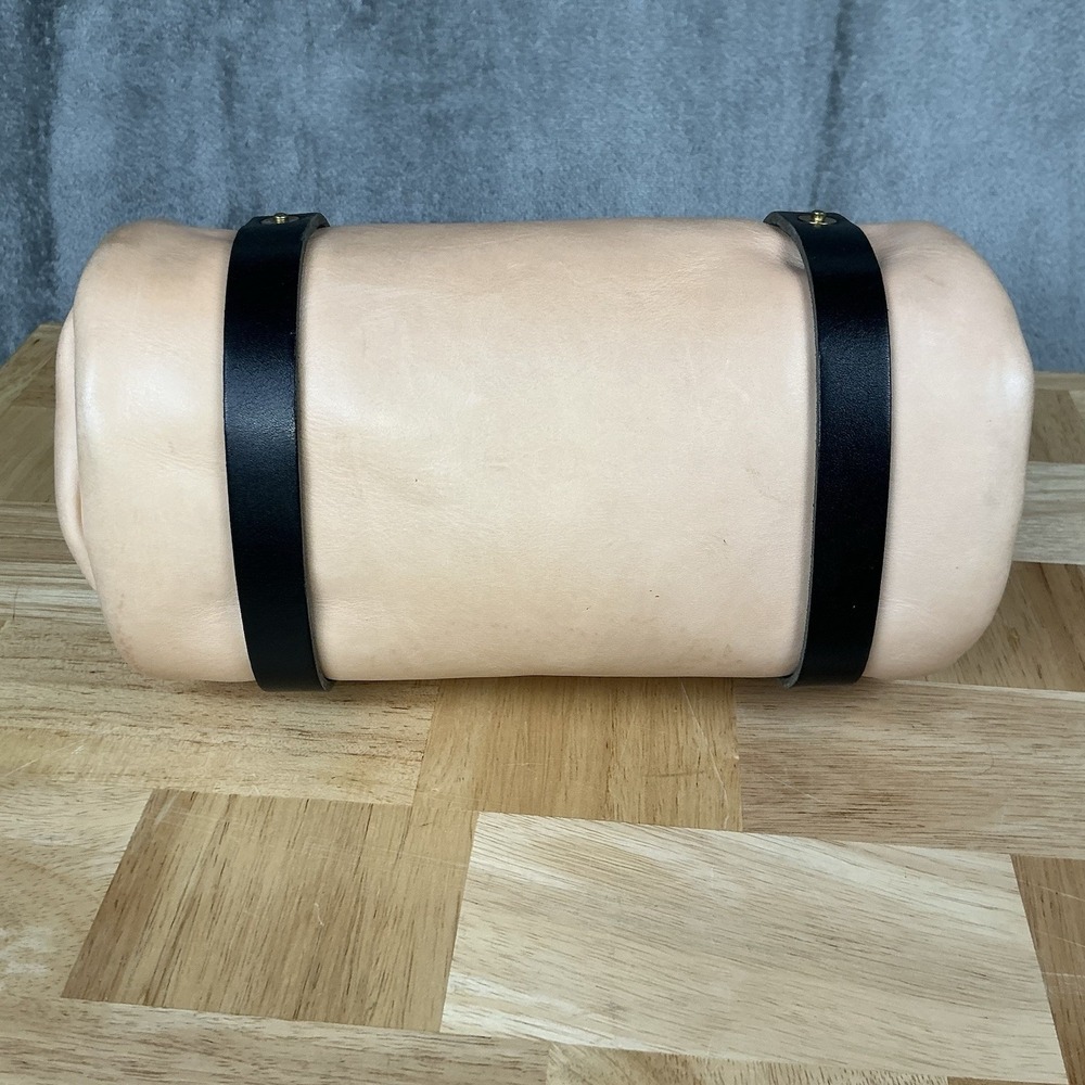 Go Forth Goods Mini Jane Crossbody Bag Natural Veg Tan & Black Strap/Trim Purse - Picture 7 of 16